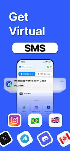 Download SafeSim – Nomor Virtual SMS & Verifikasi Instan - Screenshot 13