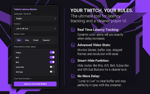 Download Twitch Latency Button Terbaru – Pantau Delay Stream - Screenshot 1