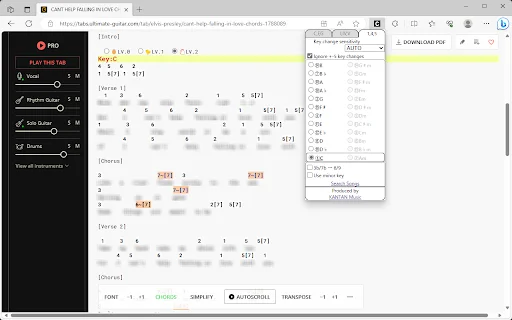 KANTAN Chord: Ubah Chord Lagu ke Nashville Number System Mudah - Screenshot 1