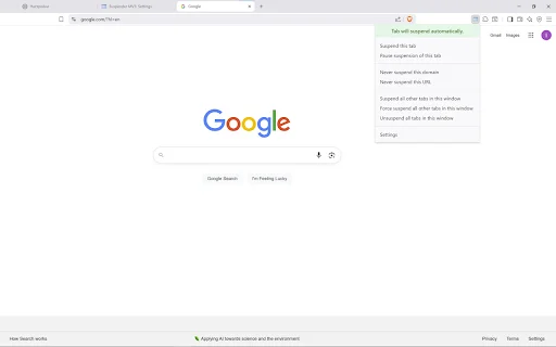 Download Suspender MV3 Terbaru – Hemat RAM & CPU Browser - Screenshot 2