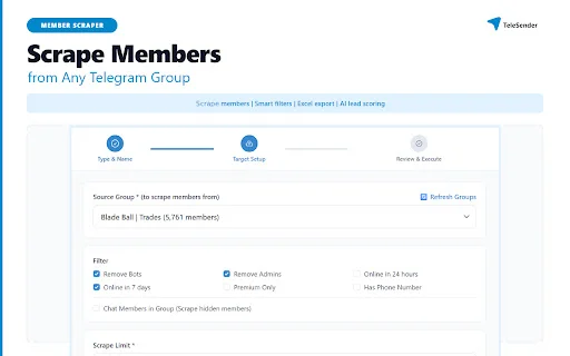 TeleSender: Alat Pemasaran Telegram AI Terbaik & Bulk Sender - Screenshot 1