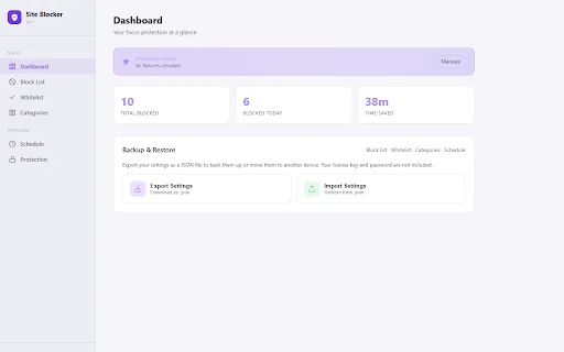 Site Blocker: Fokus Belajar & Kerja – Download Ekstensi Chrome - Screenshot 1