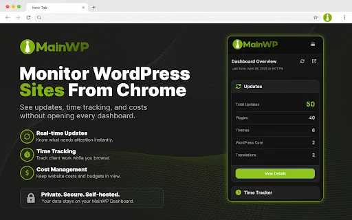 MainWP Browser Extension: Pantau Situs WordPress Anda Mudah - Screenshot 1