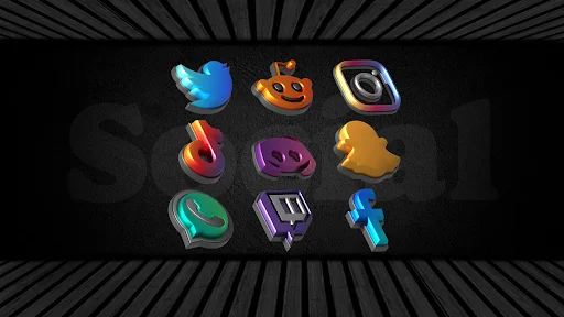 Download Auric Dark – 3D Icon Pack Terbaru – Ikon Premium AMOLED - Screenshot 10