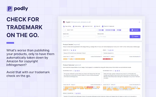 Download Podly Terbaru – AI Listing Creator untuk Merch by Amazon - Screenshot 5